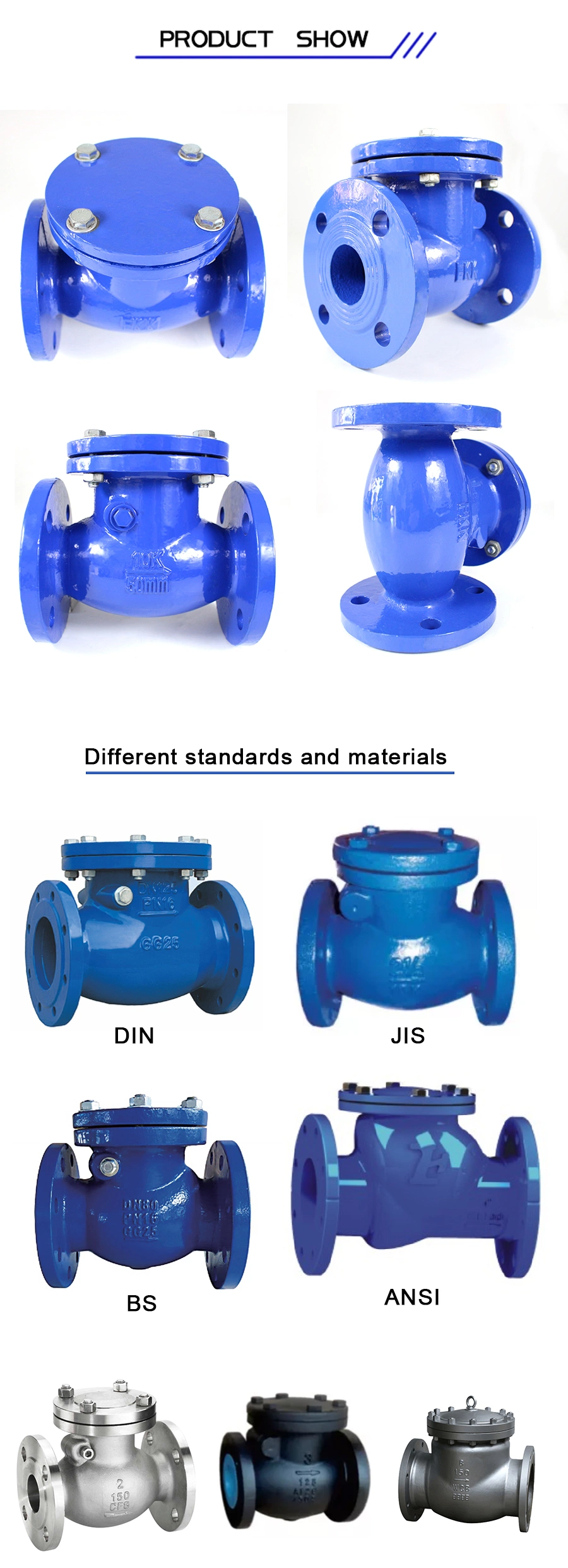 Pn16 Duction Cast Iron Body Flang Silence Double Plate Swing Lift Ball Type Non Return Valve Check Valve